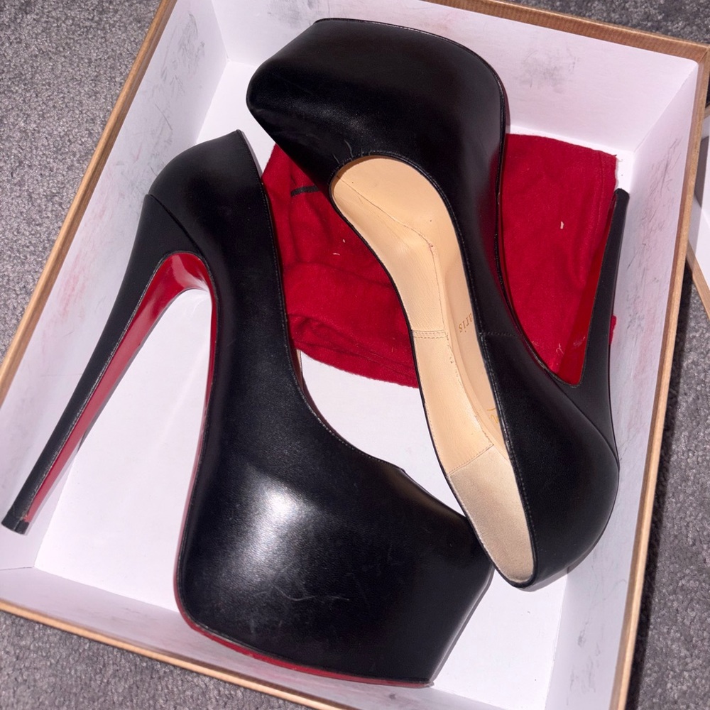 Christian Louboutin Black and Red Elegant Heels
